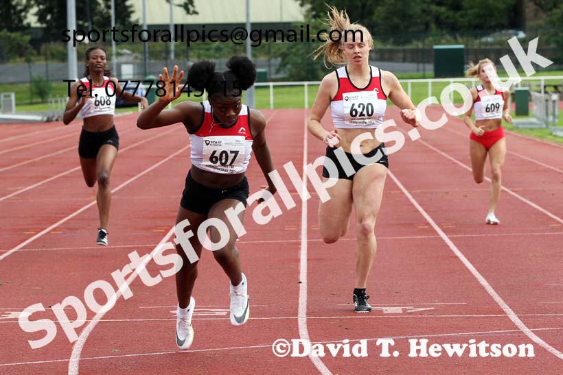 Women and Girls 200 metres, 2021 North Eastern Track and Field Champs., Middesbrough. Photo: David T. Hewitson/Sports for All Pics